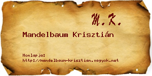 Mandelbaum Krisztián névjegykártya
